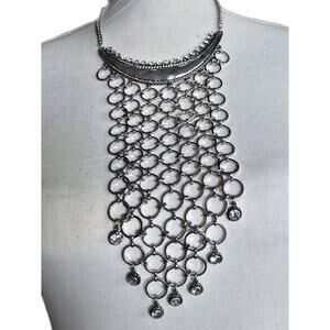 Chico's Necklace Gipsy Chainmail Breastplate Style Crescent Drapp Meshed Effect